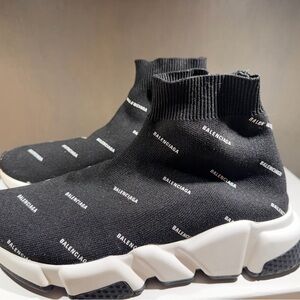 Balenciaga Logo Speed Knit Sock Sneakers Nike Blanc